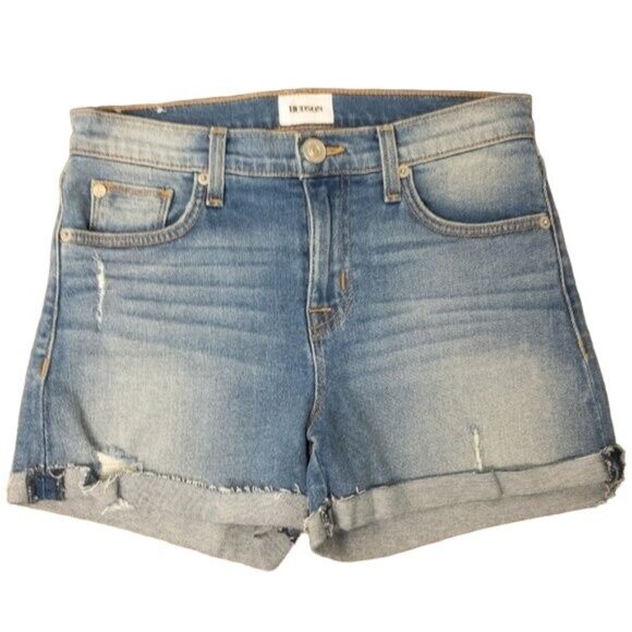 Hudson Distressed Blue Denim Shorts - Picture 2 of 5